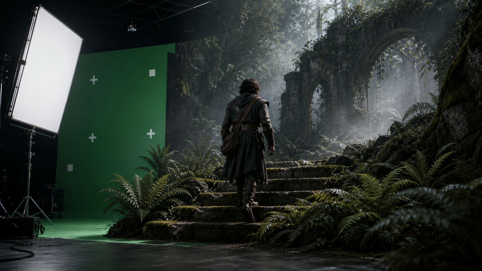 A Green-Screen Fantasy Scene production workflow concept